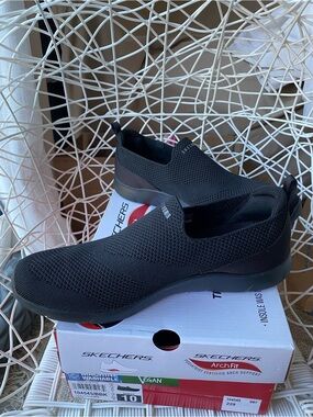 Skechers Arch Fit Refine Washable Knit Slip-Ons Iris Black Walking Comfort - 10